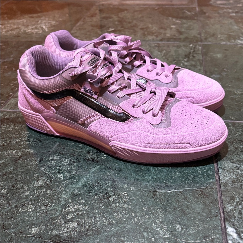 Purple suede Vans Sneakers with Black Stripe